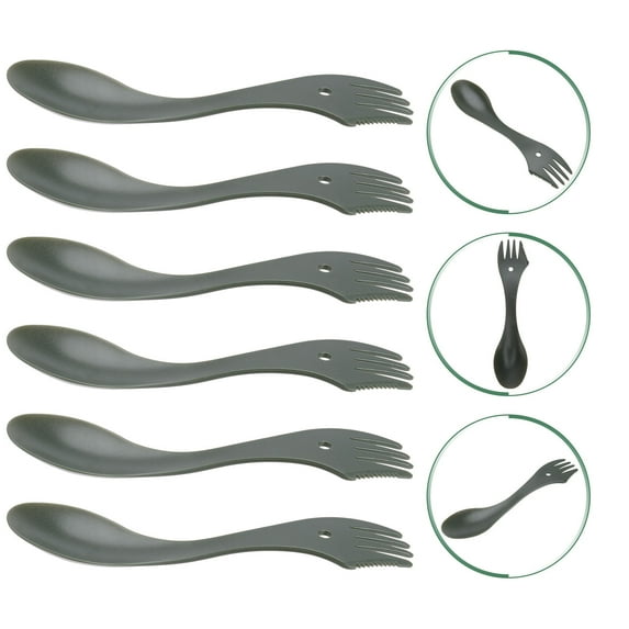 MLINS 6 Pcs Forks Silverware Spoon Plastic Tableware Camping Travel
