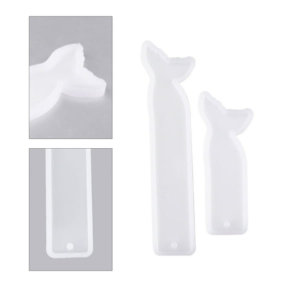 MLINS 6 Pcs Hand Fishtail Bookmark Mold Mirror Mold 14.5X3X0.5CM Transparent