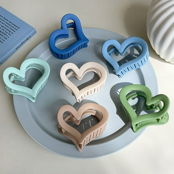 MLINS  6 Pcs Heart Hair Clips for Women Love Mixed Color