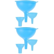 HEALEEP Portable Kitchen Funnel, Blue Silicone, Easy to Store and Use, 6Pcs