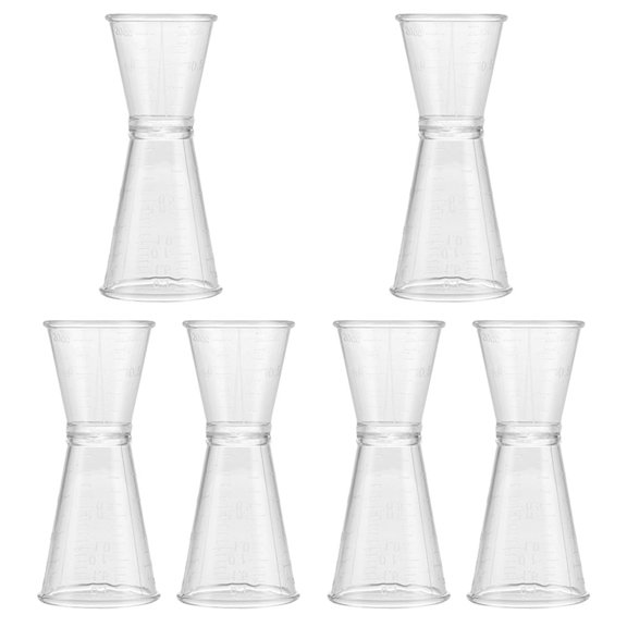 MLINS  6 Pcs Ounce Jigger Bar Double Cup Cocktail Measuring Transparent