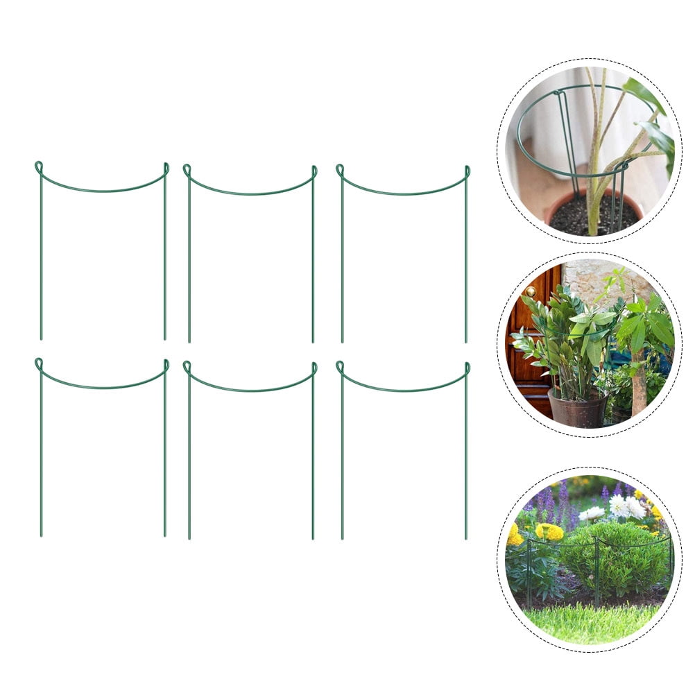 MLINS 6 Pcs Plant Support Frame Landscape Half Round Garden Stakes for ...