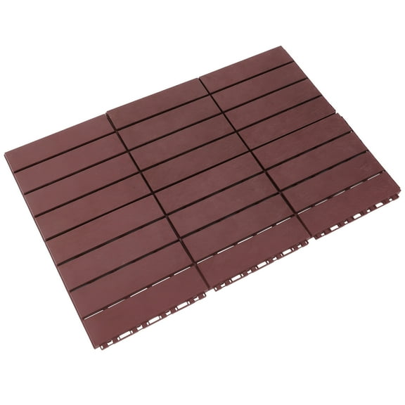 MLINS 6 Pcs Porch Flooring Balcony Outdoor Deck Tiles Grass Brown