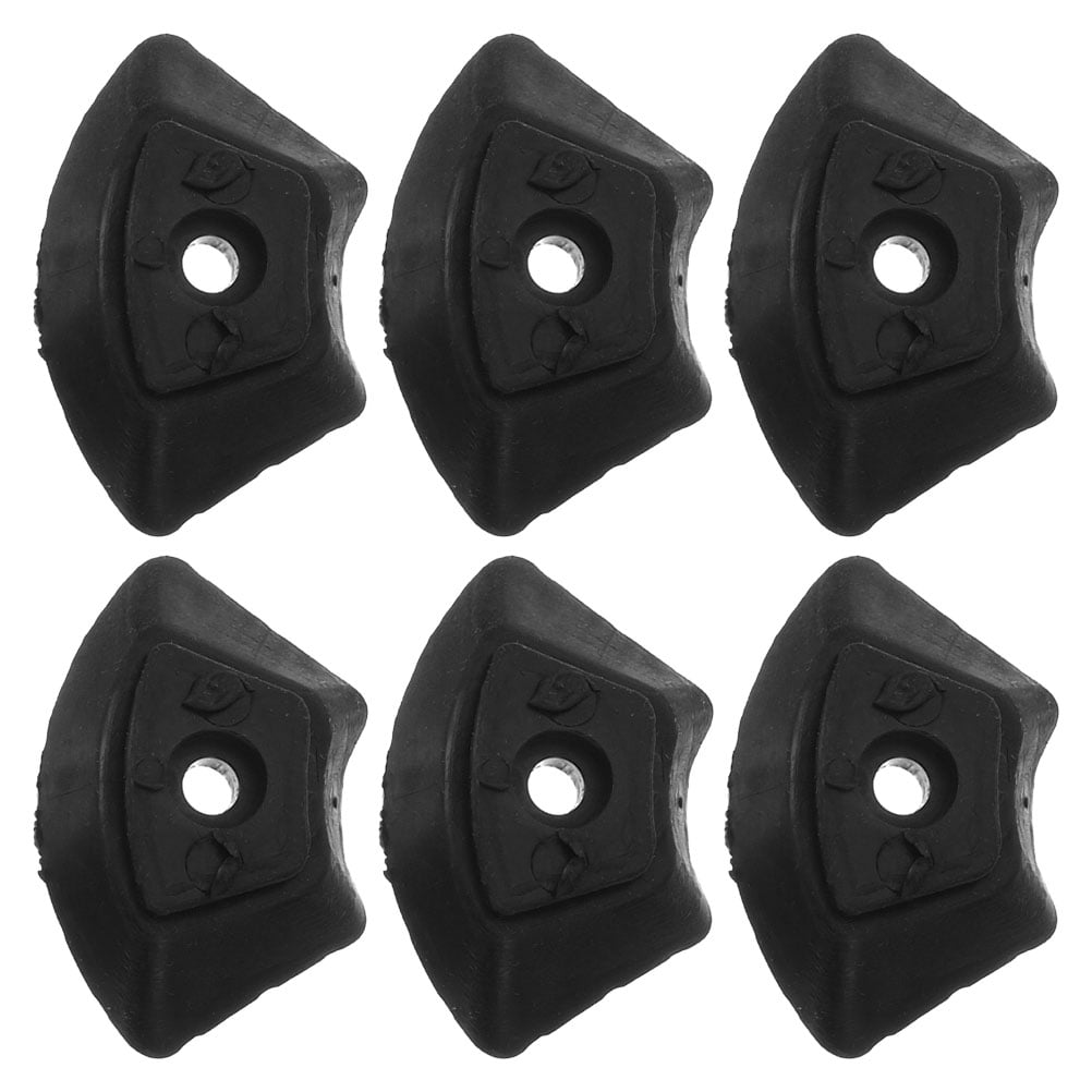 MLINS 6 Pack Black Replacement Rubber Trek Cane Tips Durable Antislip Protectors for Hiking and Walking Sticks