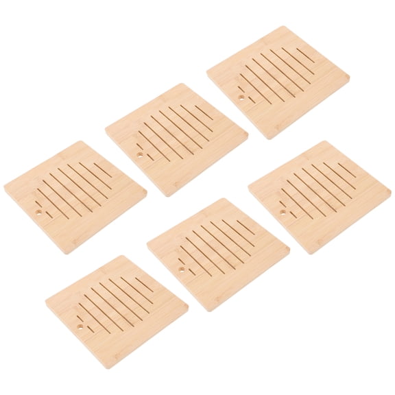 HEALEEP Placemats Set of 6, Beige Kitchen Table Mats for Coffee Shop, 16.8 x 16.8 x 0.4 Inches