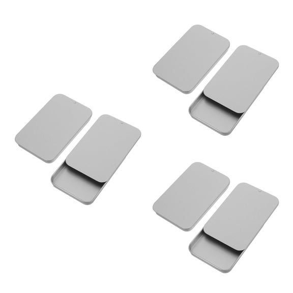 MLINS MLINS 6 Pcs Mini Tinplate Boxes Convenient Push Pull Containers for Balm Vintage Style with Lid Portable Slide Top Tin Boxes