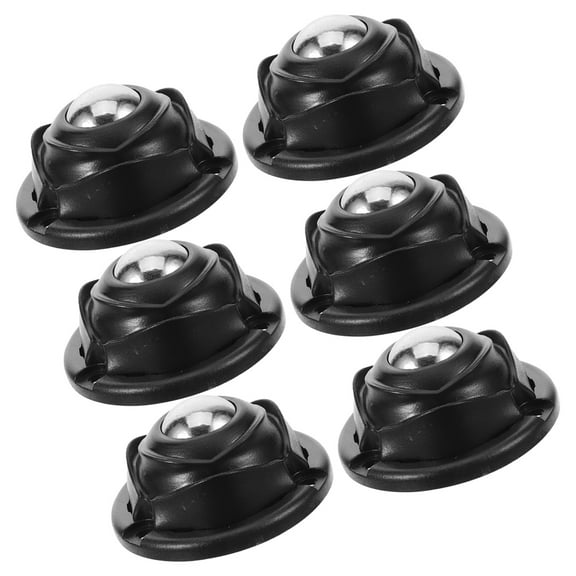 MLINS  6 Pcs Adhesive Swivel Casters Stick On Wheels Washing Machine Black