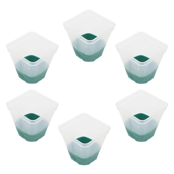 MLINS 6-Pack Clear Transparent Silicone Flower Pots for Orchids, , Small Plants, Flexible and