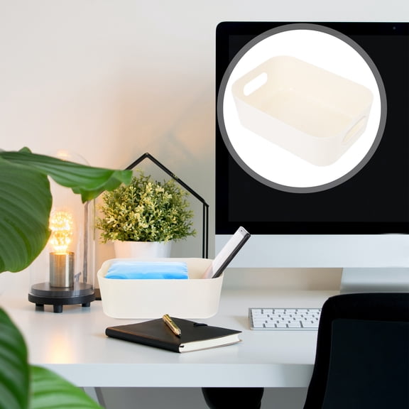 MLINS 6 Pcs Wire Bin Storage Box Sundries Container 20X13.5X6.5CM White