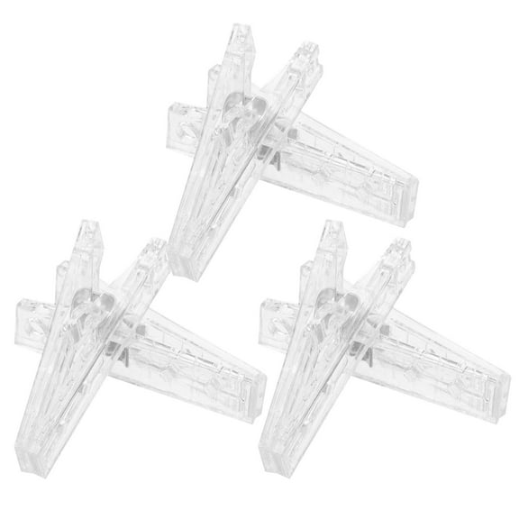 MLINS 6 Pieces Transparent Plastic Securing Clips for Clipping Socks Bed Sheets Photos Small Size