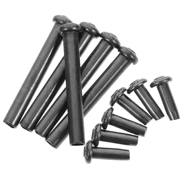 DINHEAROM Folding Hand Fan Rivet Nail Nut Repair Kits Iron Black 6Set 0.7In