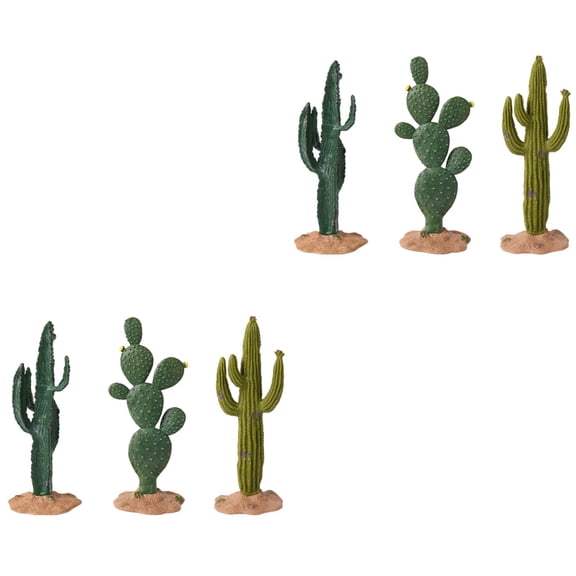 MLINS 6 pcs  Artificial Fake Cactus Decor Indoor Faux Cactus Vivid Cactus Centerpieces Home Office Decor