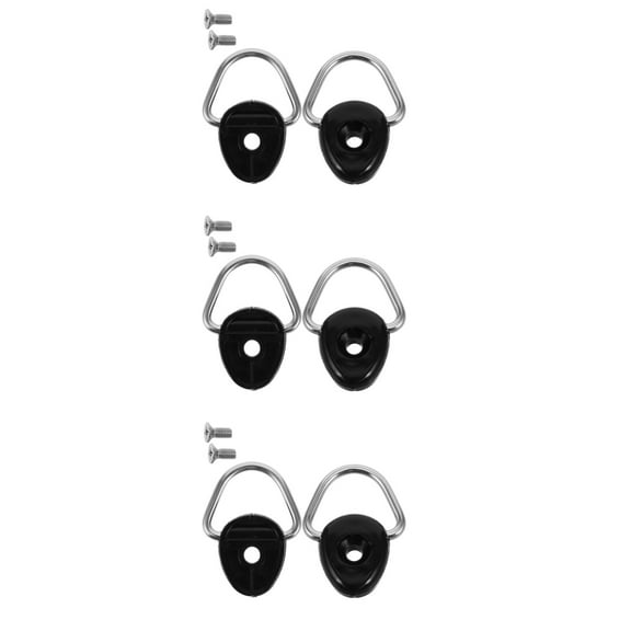MLINS 6 pcs Kayak D-Rings Kit Canoe Boat Fishing Rigging D-Rings Sailing Camping Hardware Accessories With Screw Mounting Tie Down Buckles