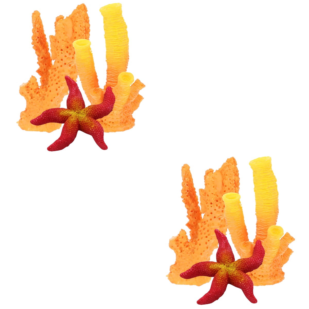 MLINS 6 pcs Realistic Fish Tank Ornament Coral Figurine Decorative Sea ... - Starfish-Shaped Blue Fish Tank Ornaments