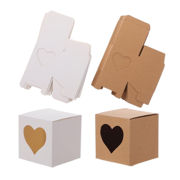 MLINS  60 Pcs Tags for Presents Heart-shaped Kraft Paper Box Halloween Gift Boxes