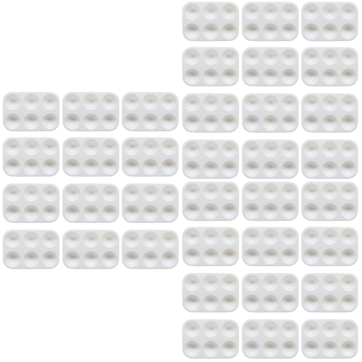 MLINS 60 pcs  Portable Painting Palettes Plastic Drawing Tray for DIY Craft Professional Art Painting