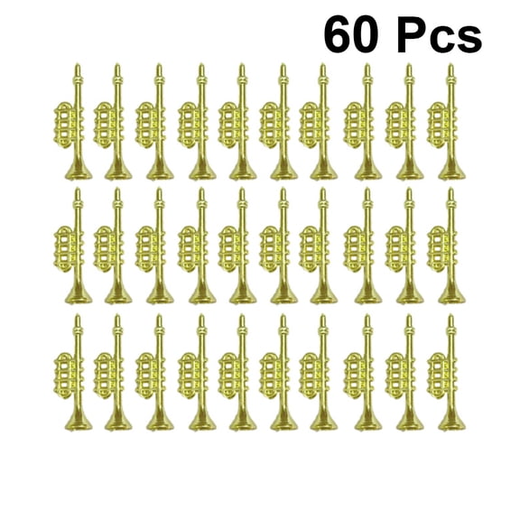 MLINS 60Pcs Electroplated Horn Christmas Ornaments Golden Tree Pendants