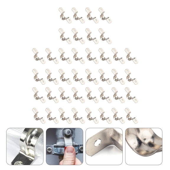 MLINS 66 Pcs Stainless Steel Connecting Ring Tube Straps Rigid Strut Silver
