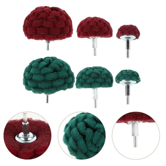 MLINS 6PCS Abrasive Buffing Wheels Polishing Wheel Drill Attachment Scouring Pads Power Scrubber Cleaning Kit Abrasive Wheels for Polishing Mirror
