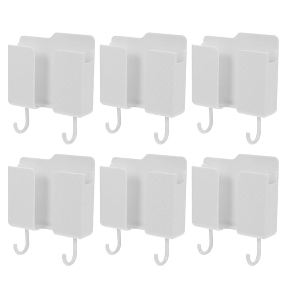 FELTECHELECTR Organizer Wall Mounted Abs White 6Pcs 3.9X2.8X1.2In For Home Storage