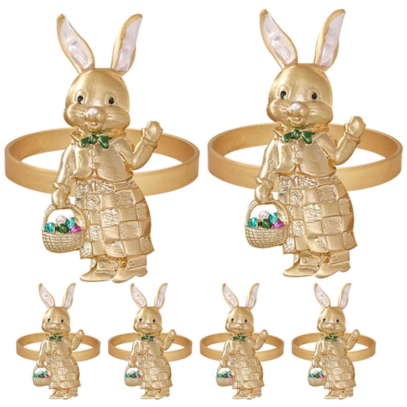 MLINS 6-Piece Easter Napkin Set for Brunch and Banquet Table Decorations