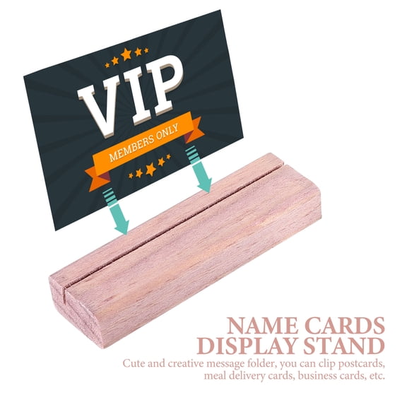 MLINS 6Pcs Name Card Wood Bases Wooden Business Card Stands Name Cards Display Holders Wooden Base