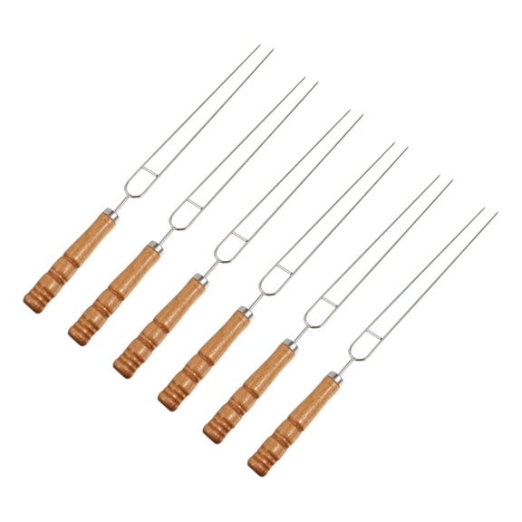 MLINS 6Pcs Silver Grill Skewers for Holding Food in Camping and Picnic Events