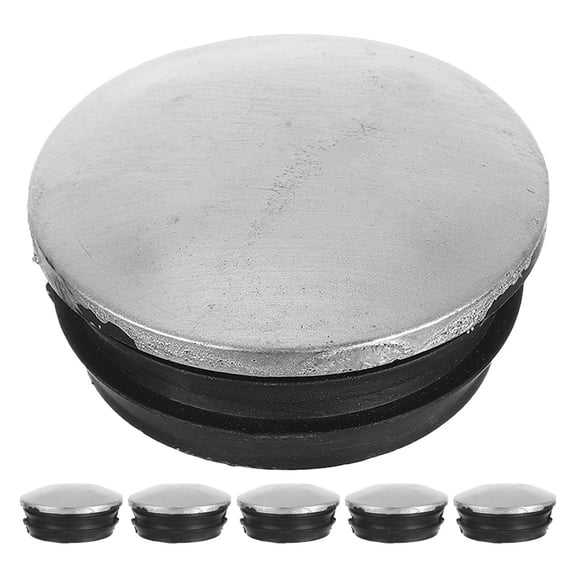 DINHEAROM Guardrail End Cap 6Pcs 3.1X3.1X1.2In Silver Plastic For Outdoor Use