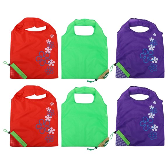 MLINS 6pcs Fruit Folding Shopping Bags Nylon Waterproof Storage Pouches (Mixed Style)