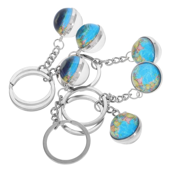 YUYUETIME Globe Keychain Pendant Keychain Metal Multi-Colored 6Pcs