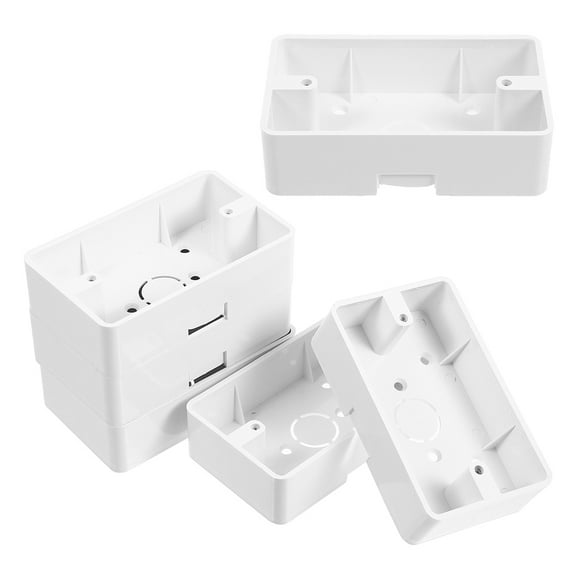 MLINS 6pcs Junction Box Electrical Box Wall Mounted Plastic Box External Junction Box Wall Socket Boxes Surface Mount Backbox Safety Installation Accessory For Home
