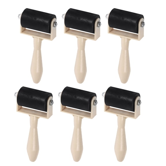 MLINS 6pcs Kids Printmaking Roller Set Ink Rollers for Crafting DIY Art Projects Stamping Roller for Embossing and Printmaking