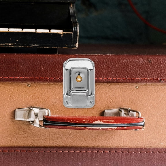 MLINS 6pcs Metal Suitcase Lock Hasp Catch Latch With Key Luggage Catch Latch Hardware For Cabinets Toolboxes And Storage Cases Silver