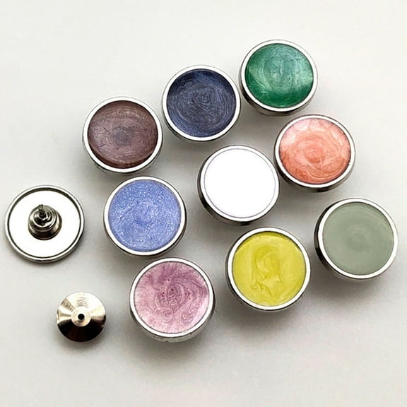 MLINS 6pcs No Sew Button Pin Adjustable Button Pin Reusable Jean Button No-nail Button