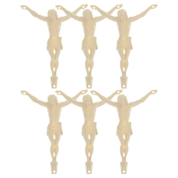 MLINS 6pcs Plastic Jesus Figurine Small Jesus Statue Model Mini Jesus Sculpture Miniature Church Figure for DIY Religious Craft Supplies