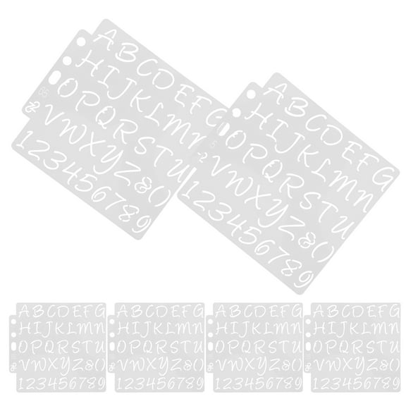 MLINS 6pcs Precision Letter And Number Stencils For Diy Craft Plastic Tracing Templates For Painting Spray Paint Stencil For Creative Projects