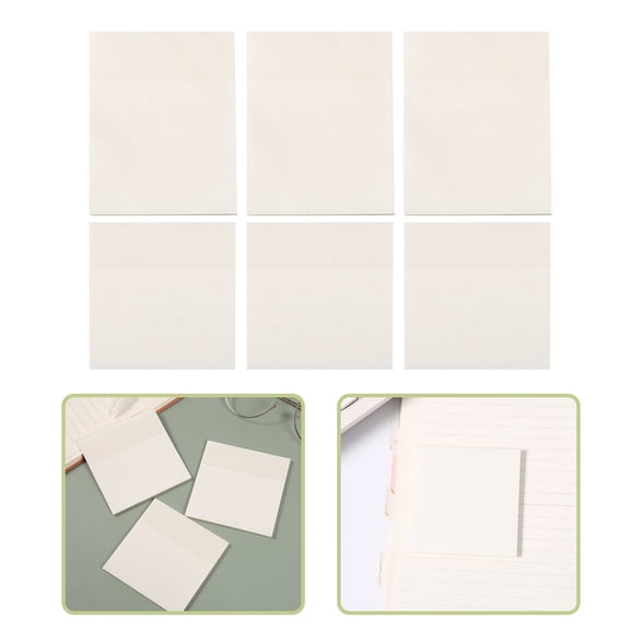 MLINS 6pcs Self-Adhesive Memo Pads Transparent Memo Reminder Self-Stick Notes