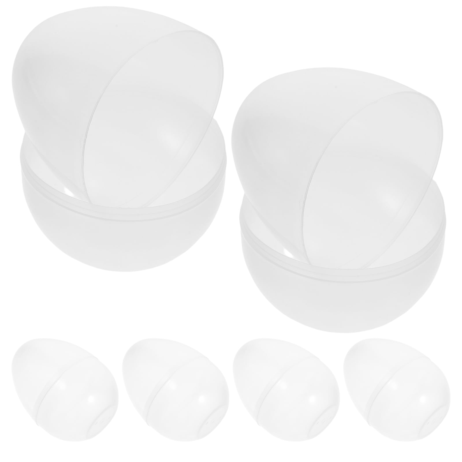Mlins 6pcs transparent fillable easter eggs large clear plastic easter