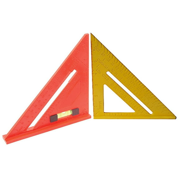 MLINS 7 Inch 45 Degree Triangle Ruler for Woodworking Square Angle Multifunctional Orange