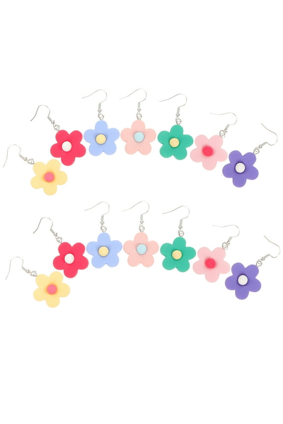 7 Pairs Flower Earring Set Earrings for Women Studs Locket Drop Women's