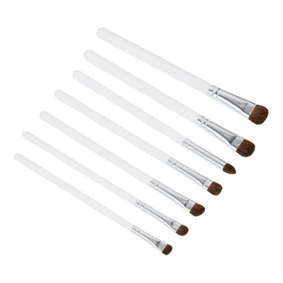 MLINS 7 Pcs Eye Tool Eye Shadow Brush Set Lipstick Brush Set Women's 16.7x1.5cm White