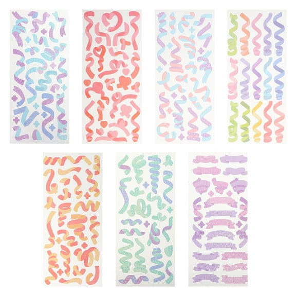 MLINS 7 Pcs Pvc Stickers Pocket Stickers Thank-you Card Sticker 0.01X10X22CM