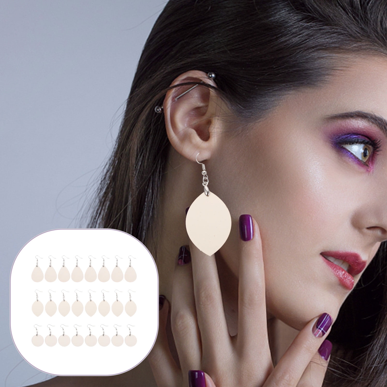 MLINS 72 Pcs  Sublimation Blank Products DIY Sublimation Earrings Blank Pendants Teardrop Earrings