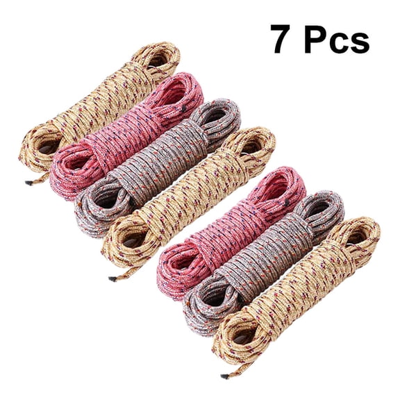 FELTECHELECTR Outdoor Portable Hand Held Clothesline Nylon 7Pcs 10Mx0.12In