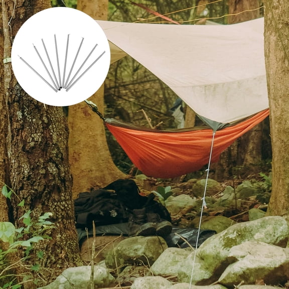 MLINS 8 Pcs Campers Campsite Tent Stand Camping Pole Adjustable Travel