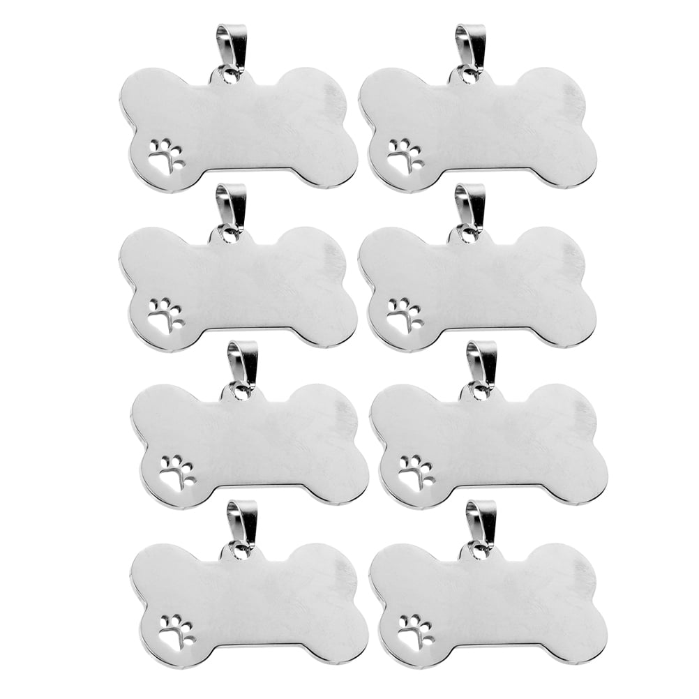 MLINS 8 Pcs Dog Tags for Large Dogs Cat Id Pet Label Puppy Sign Silver ...