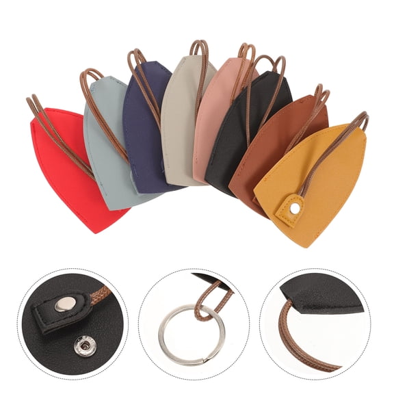 MLINS 8 Pcs Leather Key Case Small Pull-out Car Pocket Keychain Keys