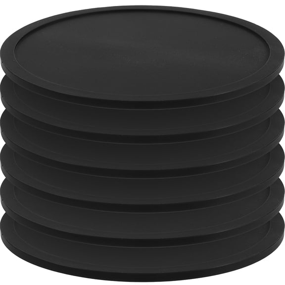 FOMIYES Black Silicone Drink for Home Use, Non- Cup Mats for Beverage Containers