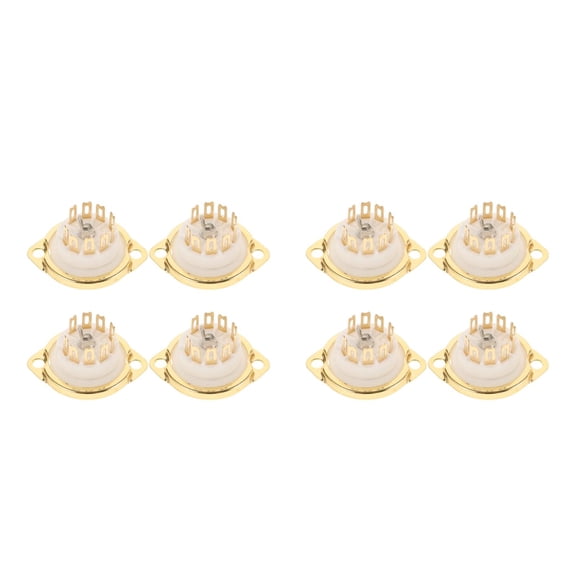DINHEAROM Durable 9Pin Ceramic Tube Sockets for Vacuum Amps Golden Plated