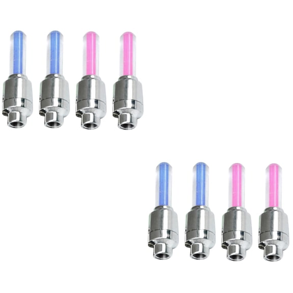 MLINS 8 pcs Bike LED Wheel Lights Tire Neon Cycling Car Caps Firefly Spoke Flash Light Lamp (2 Red and 2 Blue)